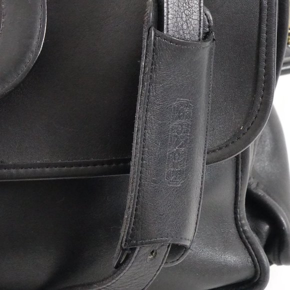 Vintage Coach Bag, Harrison Briefcase, Black Leather Messenger, Laptop Bag - Picture 2 of 10